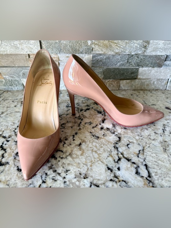 Christian Louboutin Shoes - Christian Louboutin Blush Patent Leather Pointed-Toe Pumps